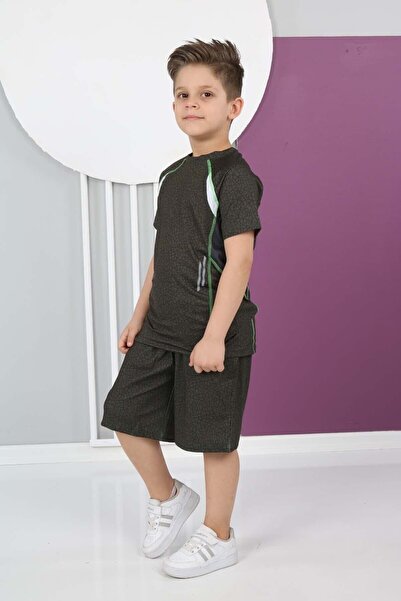 Asortik Kids Boy's Diving Fabric Sports Shorts T-Shirt Bermuda Bottom-Top Set