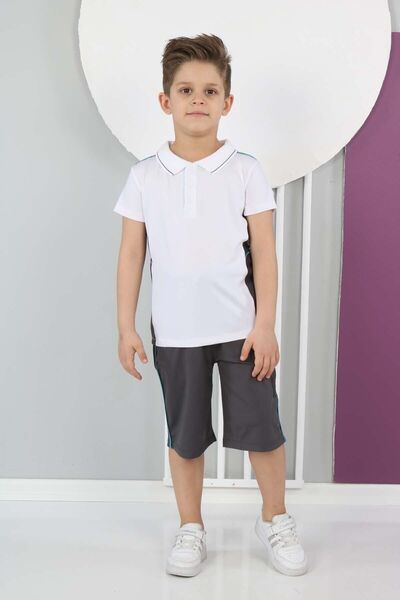 Asortik Kids Boy's Diving Fabric Sports Shorts T-Shirt Bermuda Bottom-Top Set