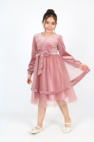 Asortik Kids Rochie Asortik pentru fete din catifea din tul cu cataramă până ...