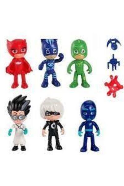 ÖFA TOYS Pjmasks Pj Maskeliler Pijamaskeliler 10 Pcs Figür Araç Set