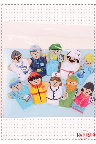 OMZ Meslekler Parmak Kukla 10'lu Kız Oyuncakları Erkek Cocuk Egitici Montessori