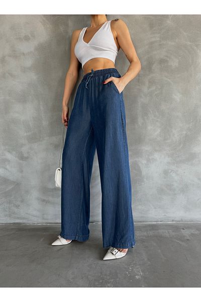 AREF JEANS Pantaloni lungi de damă din țesătură strălucitoare