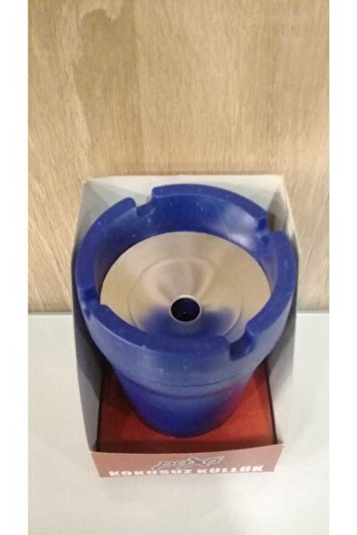 Genel Markalar Koku Hapseden Yanmaz Plastik Iç Kısmı Metal Mavi Küllük Plastik Mavi Yuvarlak