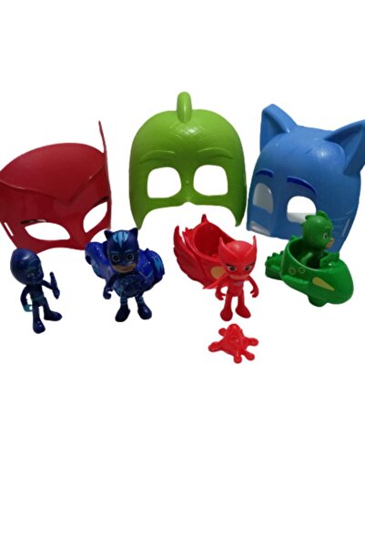 PJMASKS Arabalı Figür Oyuncak Seti Aksesuarlı Üstelik 3 Adet Maske