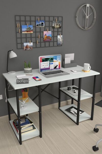Bofigo 60X120 cm 4 Raflı Çalışma Masası Laptop Bilgisayar Masası Ofis Ders Ye...