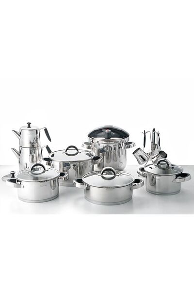 Pierre Cardin Mars Siyah 18 Parça Tencere Seti