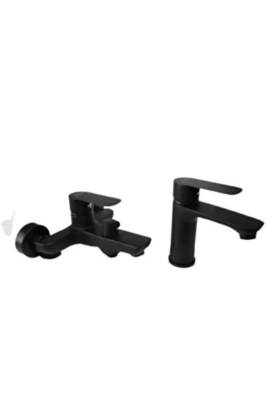 FLEKO BATARYA Fleko Siyah Mix Lavabo& Banyo Batarya 2li Set