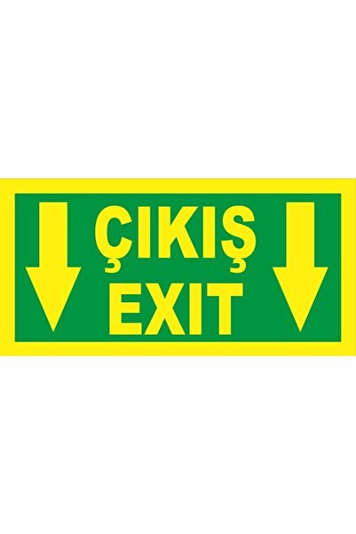 BAYSAN YANGIN Fosforlu Fotolümen Levha Çıkış Exıt Yönlendirme Aşağı Ok