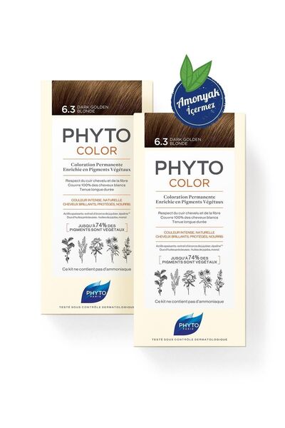 Phyto Phytocolor 6.3 Koyu Kumral Dore Amonyaksız Kalıcı Bitkisel Saç Boyası İkili Avantaj Set