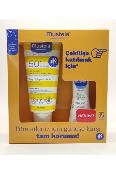 Mustela Spf50+ Güneş Losyonu 200 ml  100 ml Hydra Bebe