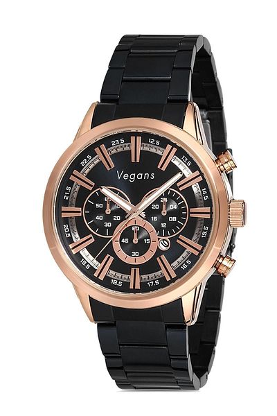 Vegans 20301 Men's Wristwatch with Calendar and Steel Strap