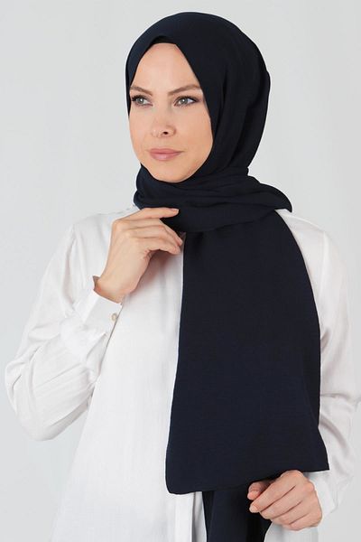 Nuqı Levidor Cotton Cazz Shawl Navy Blue