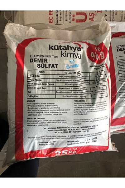 Kütahya Kimya Demir Sülfat Gübre 25kg