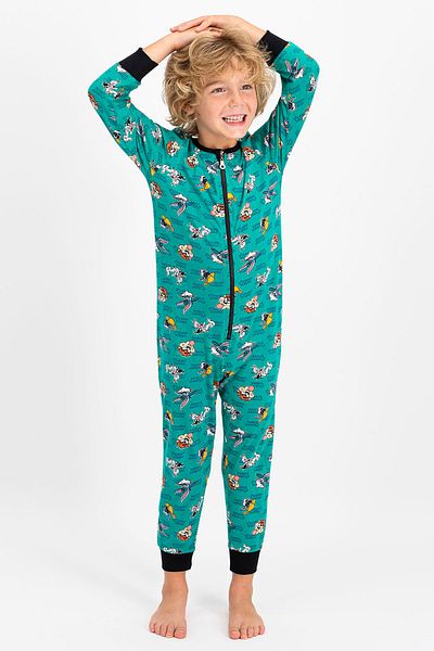 Looney Tunes Salopetă cu licență Emerald Boy 100% bumbac