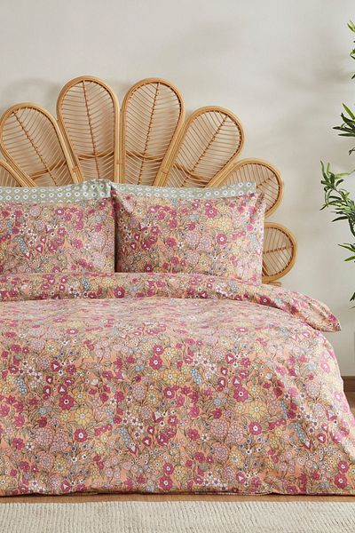 Sarah Anderson Emma Double Duvet Cover Salmon