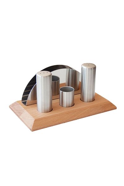 Narin Galaxy Salt and Pepper Shaker Set - with Wooden Stand