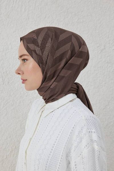 VALORSCARF σάλι ζακάρ με μοτίβο ψαροκόκαλου αμυγδάλου