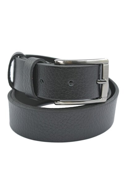 Trend Deri Unisex Çocuk Siyah Kemer Hakiki Deri