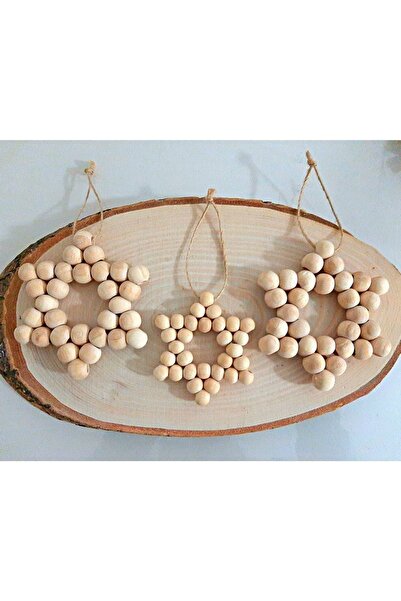 3-Piece Decorative Wooden Beads Star, Door Ornament, Nursery Ornament Ts-7