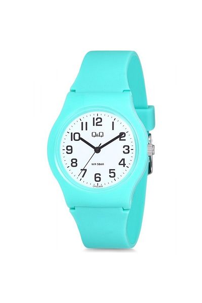 Q&Q Unisex Water Green Silicone Wristwatch 10atm Waterproof Japan Quartz Cp02j809y