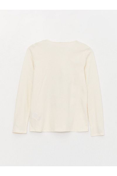 LC Waikiki Dievčenské tričko s dlhým rukávom s novoročným motívom Crew Neck