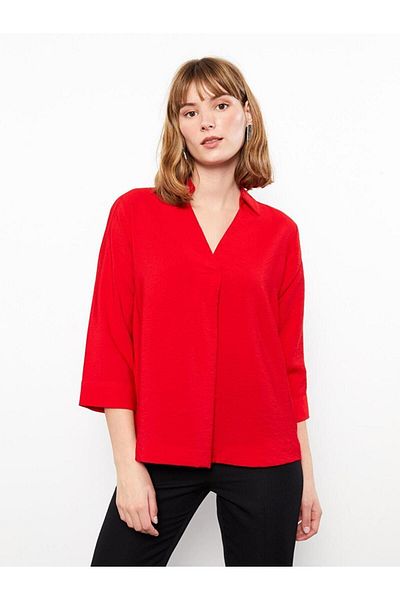LC Waikiki LCWAIKIKI Classic Women's Shirt Collar Plain Blouse