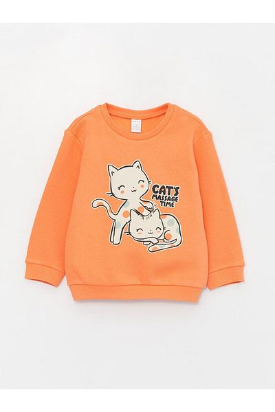 LC Waikiki Crew Neck Long Sleeve Printed Baby Girl Sweatshirt 2 Pack