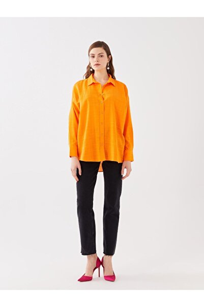 LC Waikiki Self Patterned Long Sleeve Oversize Women's Shirt