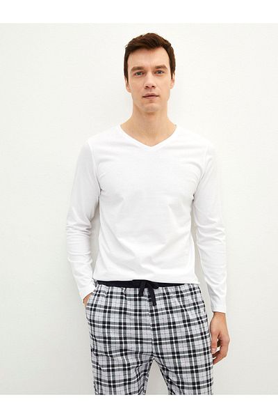 LC Waikiki V-Neck Long Sleeve Cotton Men's Undershirt
