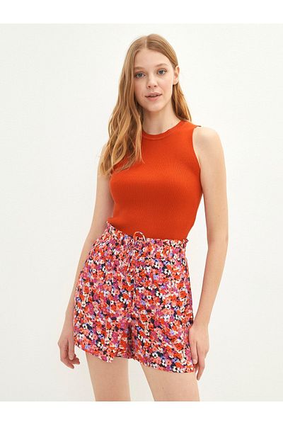 LC Waikiki Florale Viskose-Shorts für Damen mit elastischer Taille