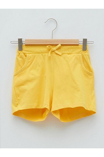 LC Waikiki LCW Kids Basic Cotton Girls' Shorts with Elastic Waist