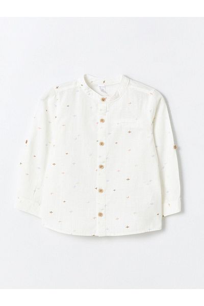LC Waikiki Magnificent Collar Long Sleeve Patterned Baby Boy Shirt