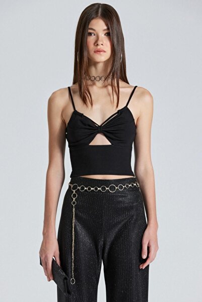 boutiquen 2441 Göğüs Ve Ip Detaylı Crop