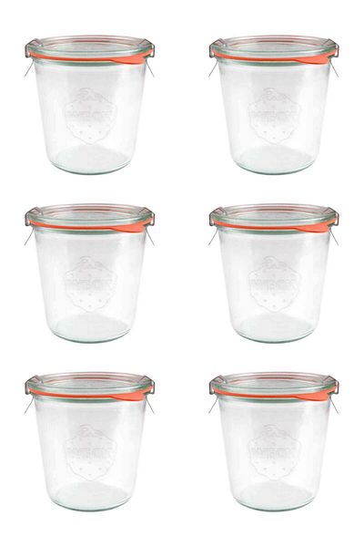 Weck Jar Glass Storage Container 580 Ml (6 Pieces)