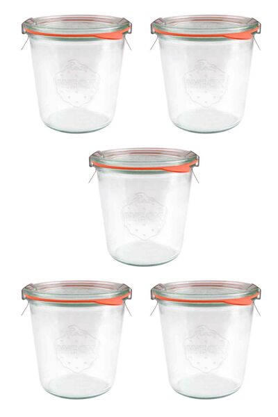 Weck Kavanoz Cam Saklama Kabı 580 Ml Bardak Tip (5'li Paket)