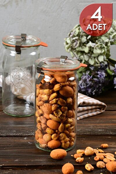 Genel Markalar 340 Ml Cam Silindir Saklama Kavanoz Seti (4 Adet)