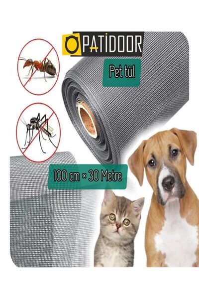 PATİDOOR En 100cmx30metre Uzunluk {30m2}kedi Sineklik Tülü - Yırtılmaz Fiberp...