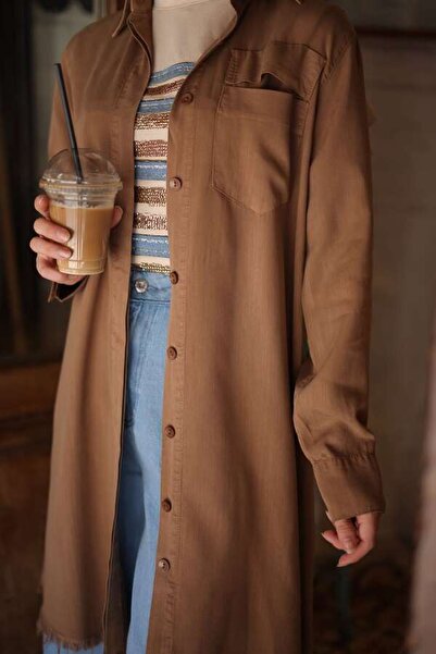 ESRA KEKÜLLÜOĞLU Kadın Püsküllü Tunik-Cappuccino