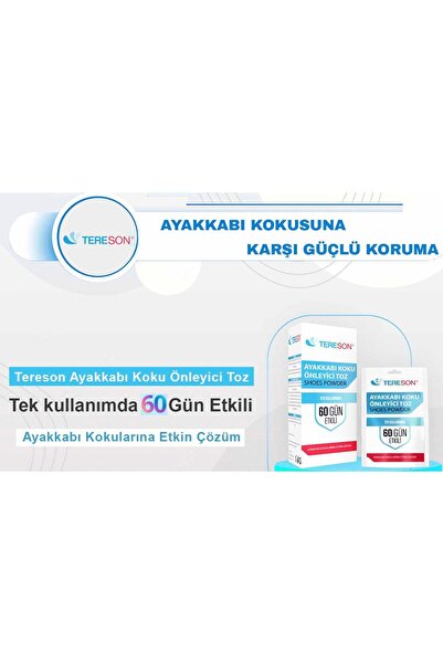 Tereson Ayakkabı Koku Önleyici Toz Tek Kullanımda 60 Güne Kadar Etkili 10 Adet