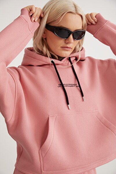 GRIMELANGE Atenas Φούτερ με μακρυμάνικη κουκούλα καγκουρό με τσέπες - Relaxed Fit