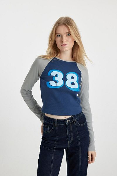 DeFacto Ribbed Long Sleeve Camisole T-Shirt - B6777ax23wn