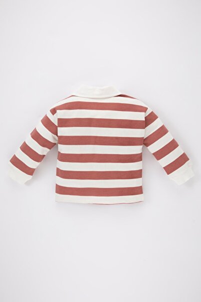 DeFacto Baby Collar Striped Baby Girl Sweatshirt - B1309a523wn