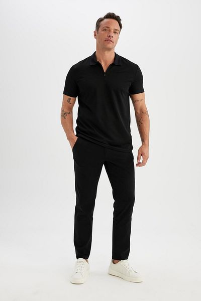 DeFacto Polo tričko Regular Fit se zipem s krátkým rukávem – C5586ax24sm