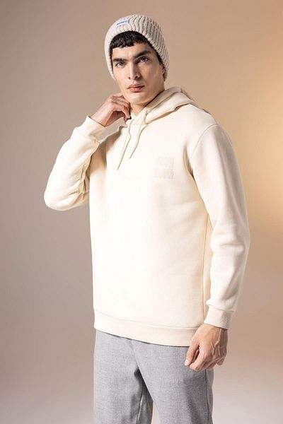 DeFacto Thick and Hooded Back Printed Oversize Sweatshirt - B8911ax23wn