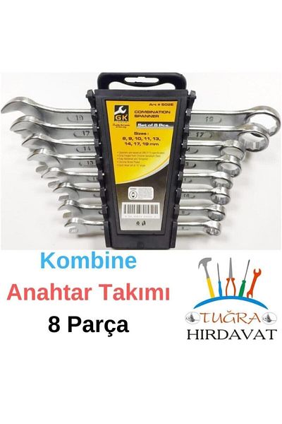 GK TOOLS Combined Flat Star Key Set 8x19 Mm 8 Pieces