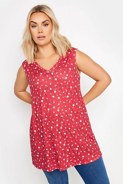 Stil Diva V-Neck Lace Detailed Plus Size Blouse - Unlined, Zero Sleeve303247