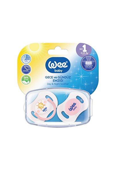 Wee Baby 2'li Gece Gündüz Emziği No:1 0-6 Ay Pembe