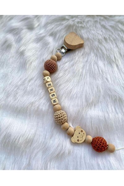 lilamtasarım Bebek Emzik Zinciri- Isimli Emzik Askısı