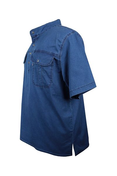 marufshop Cămașă de blugi DeepBlue pentru bărbați de mărime mare - între 120-178 kg, mânecă scurtă