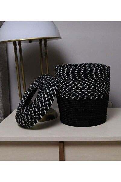 Generic Brand Modern Trash Can with Jute Straw Lid